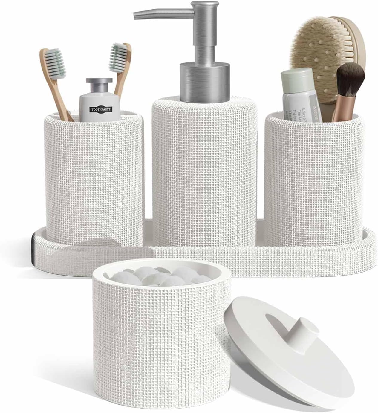 Clara Clark Polyresin Bathroom Accessories Set