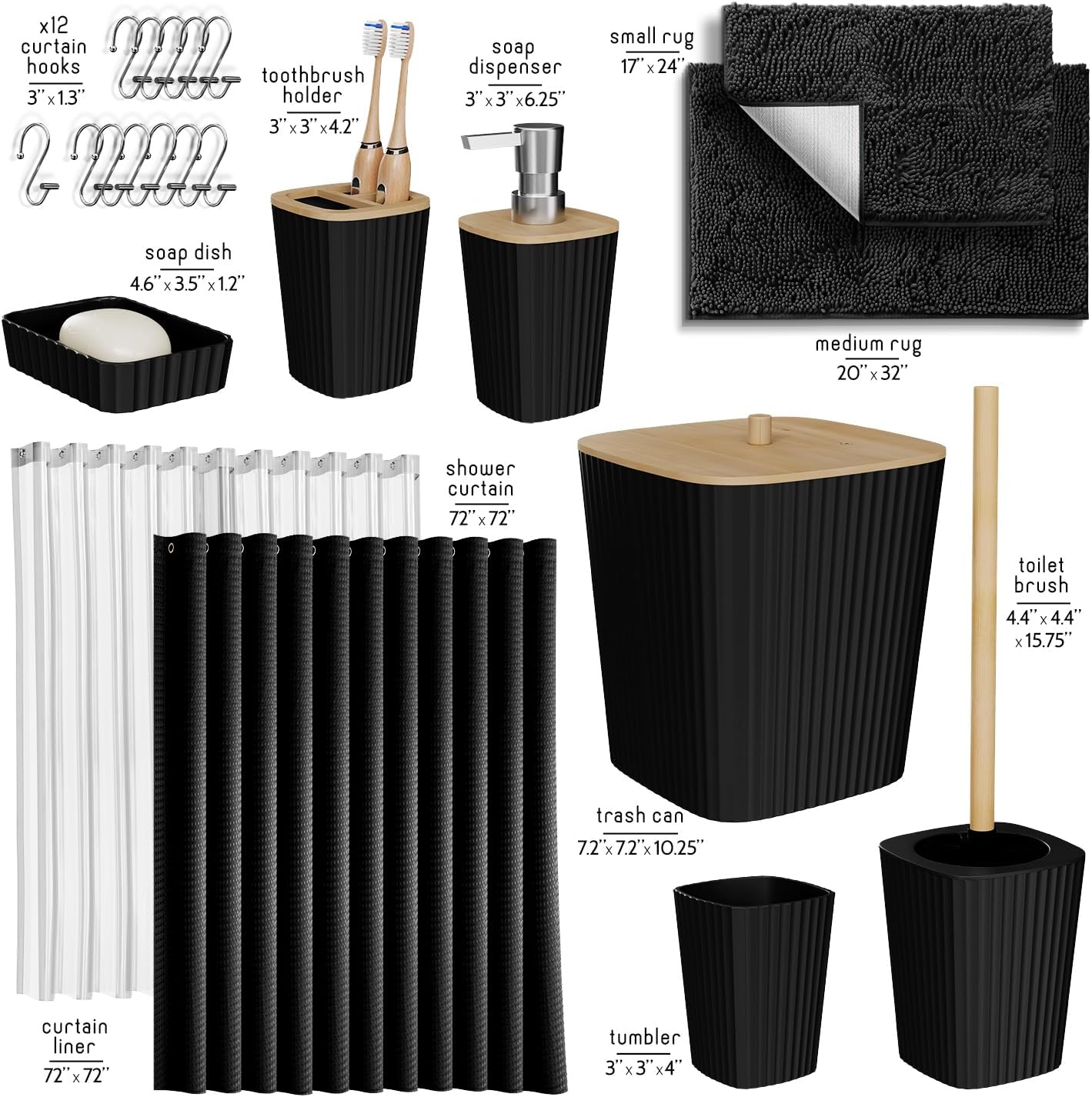 Clara Clark Bathroom Accessories Set