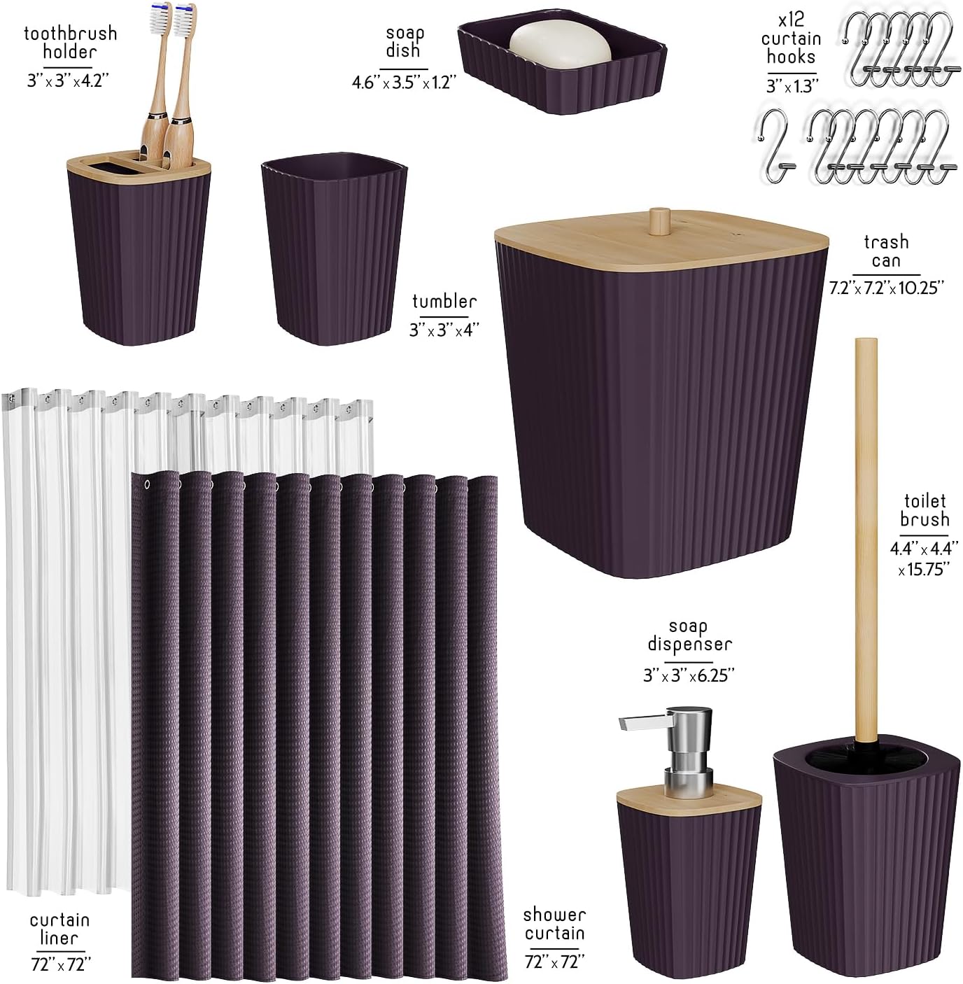 Clara Clark Bathroom Accessories Set