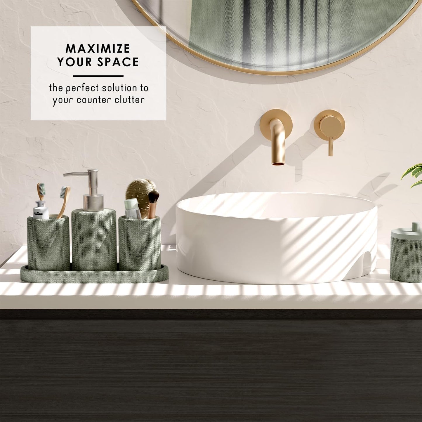 Clara Clark Polyresin Bathroom Accessories Set