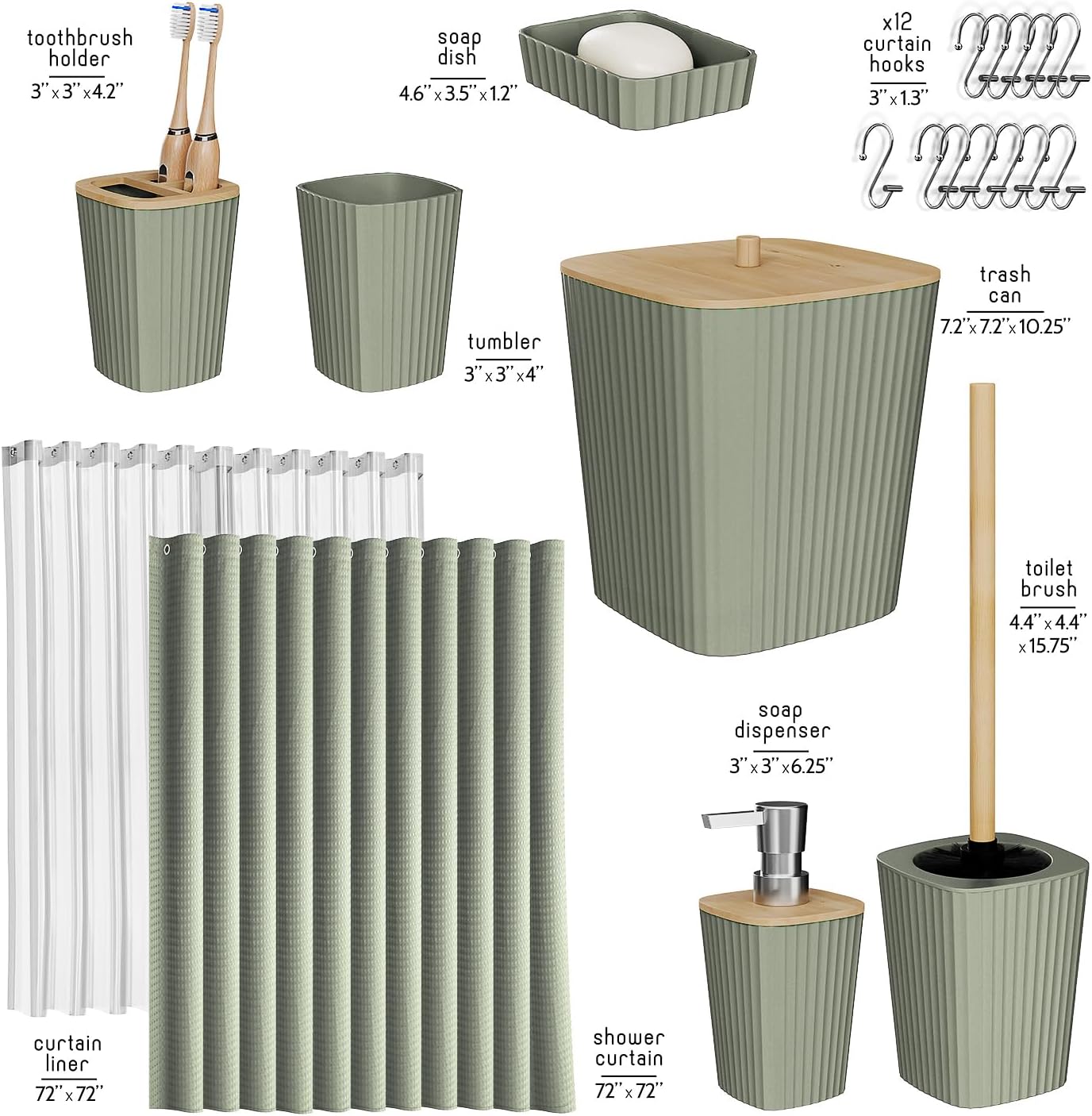Clara Clark Bathroom Accessories Set