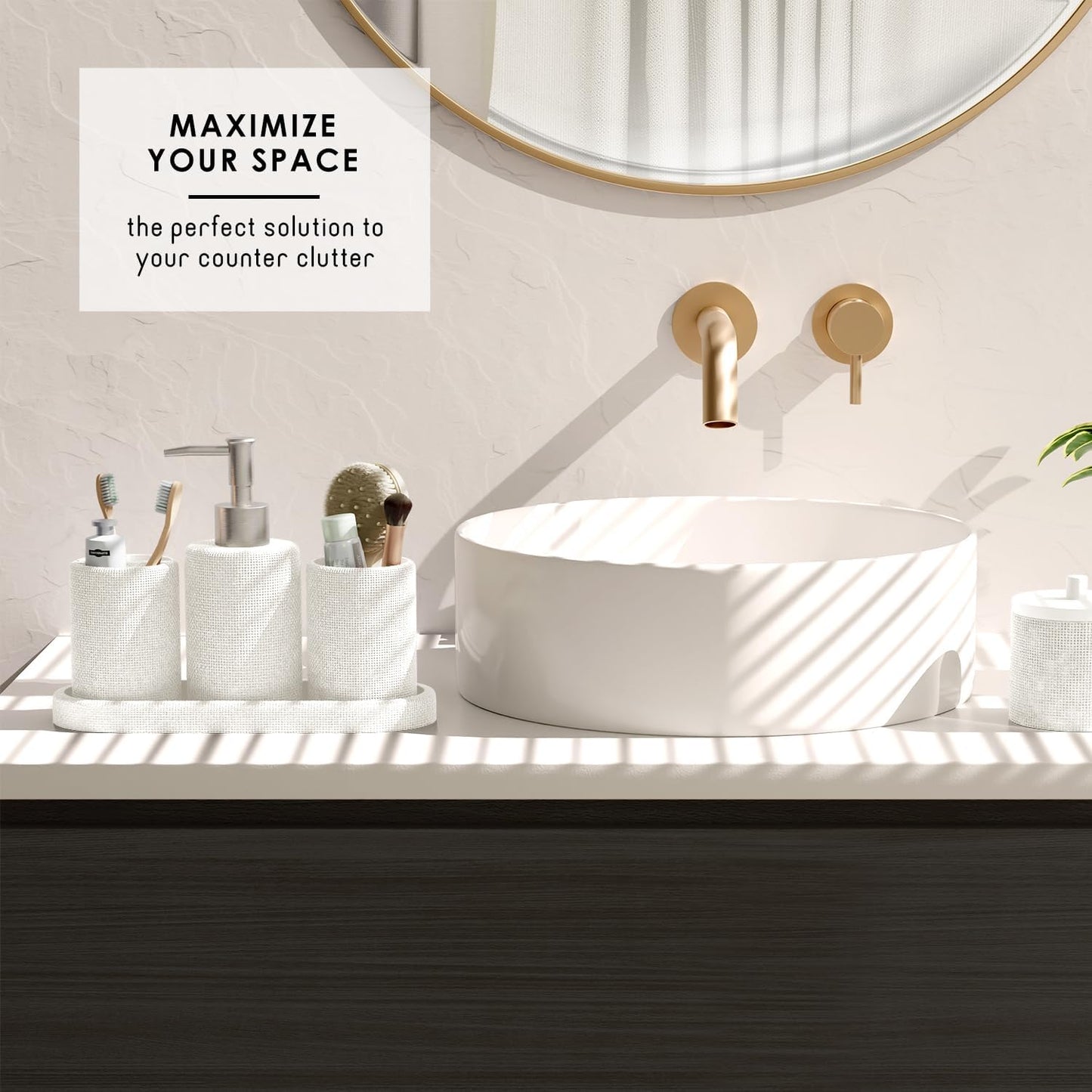 Clara Clark Polyresin Bathroom Accessories Set