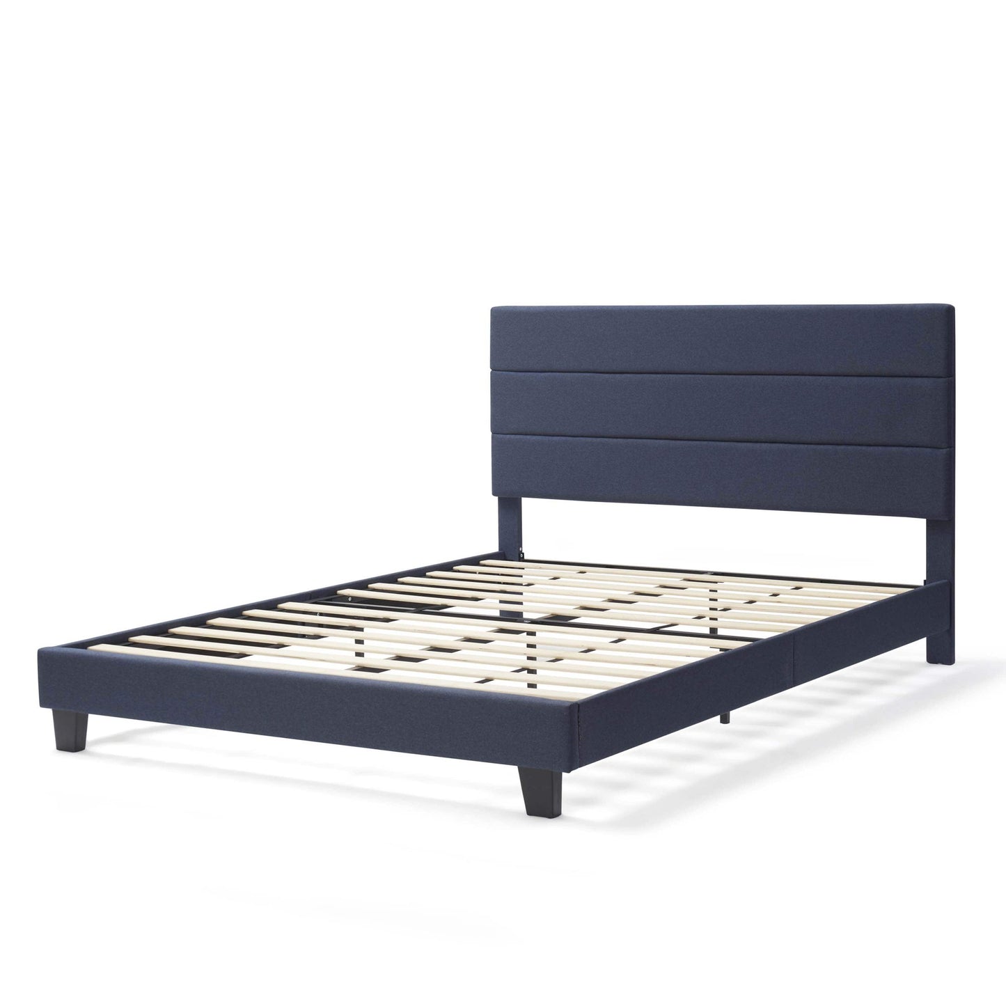 Lammaloe Platform Bed Frame with Horizontal Channel Upholstered Headboard