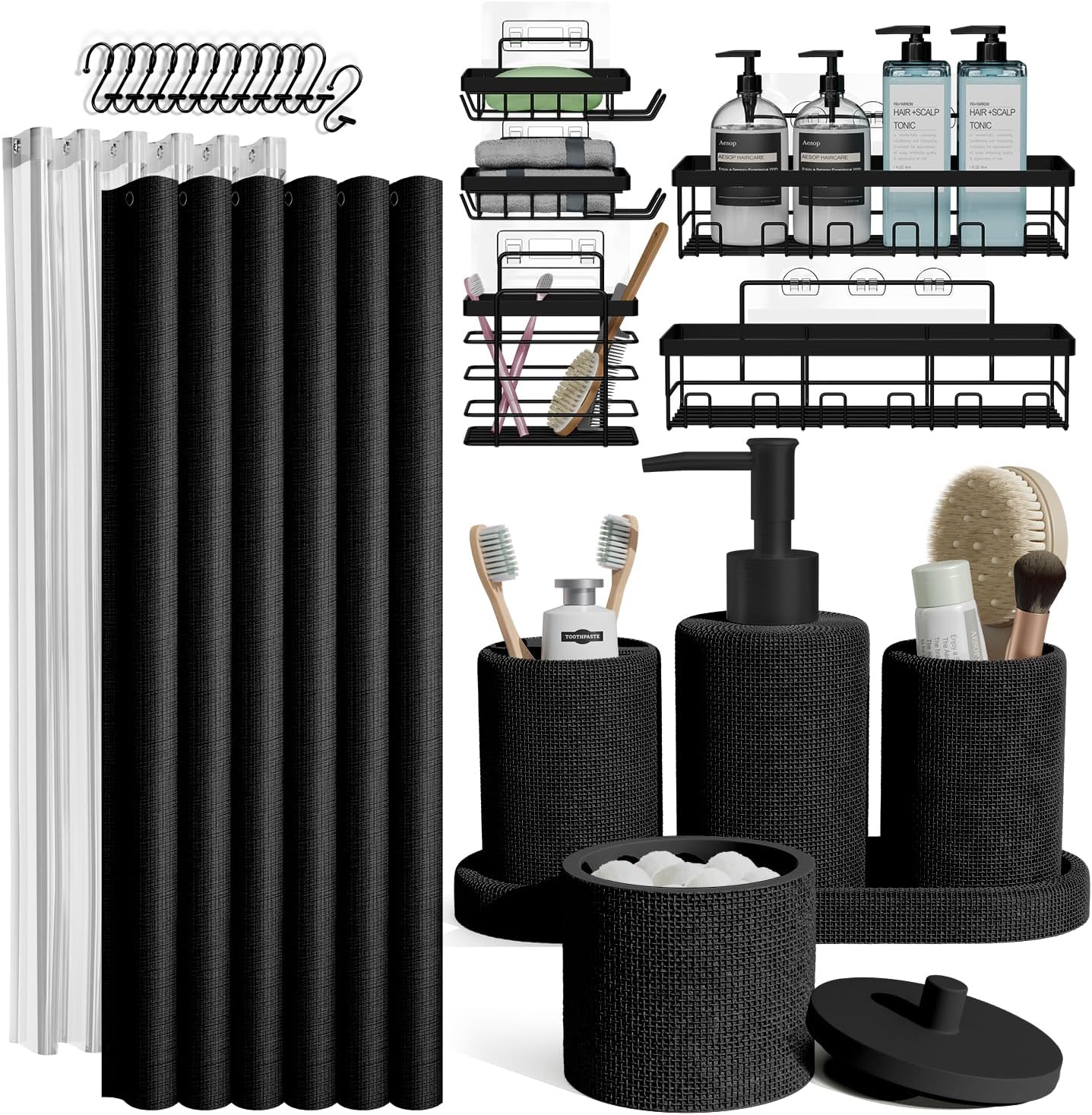 Clara Clark Polyresin Bathroom Accessories Set