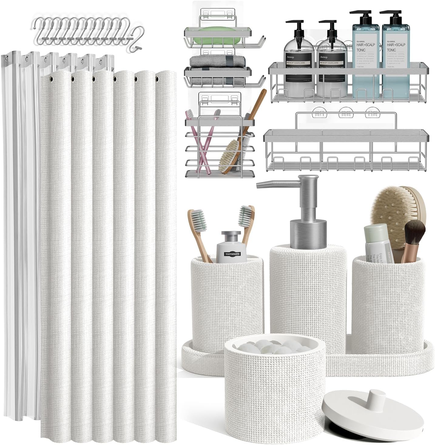 Clara Clark Polyresin Bathroom Accessories Set