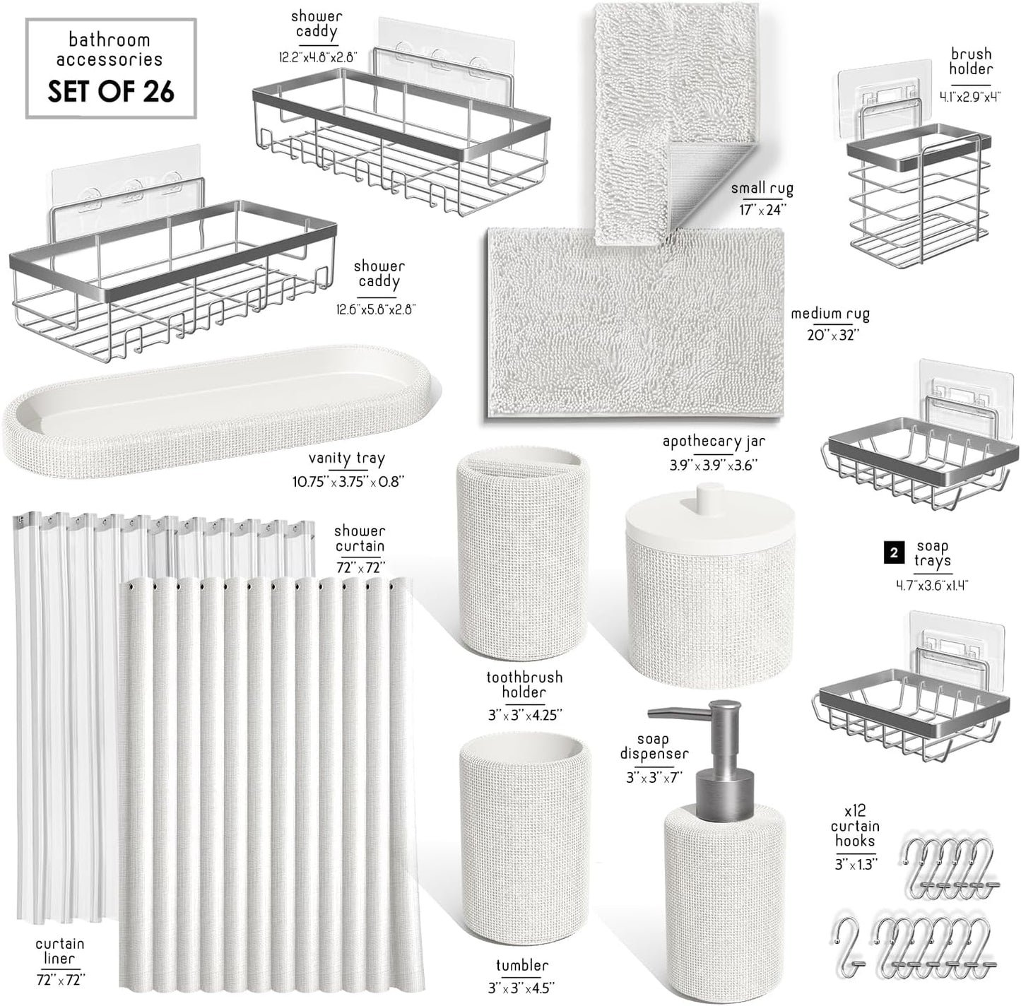 Clara Clark Polyresin Bathroom Accessories Set
