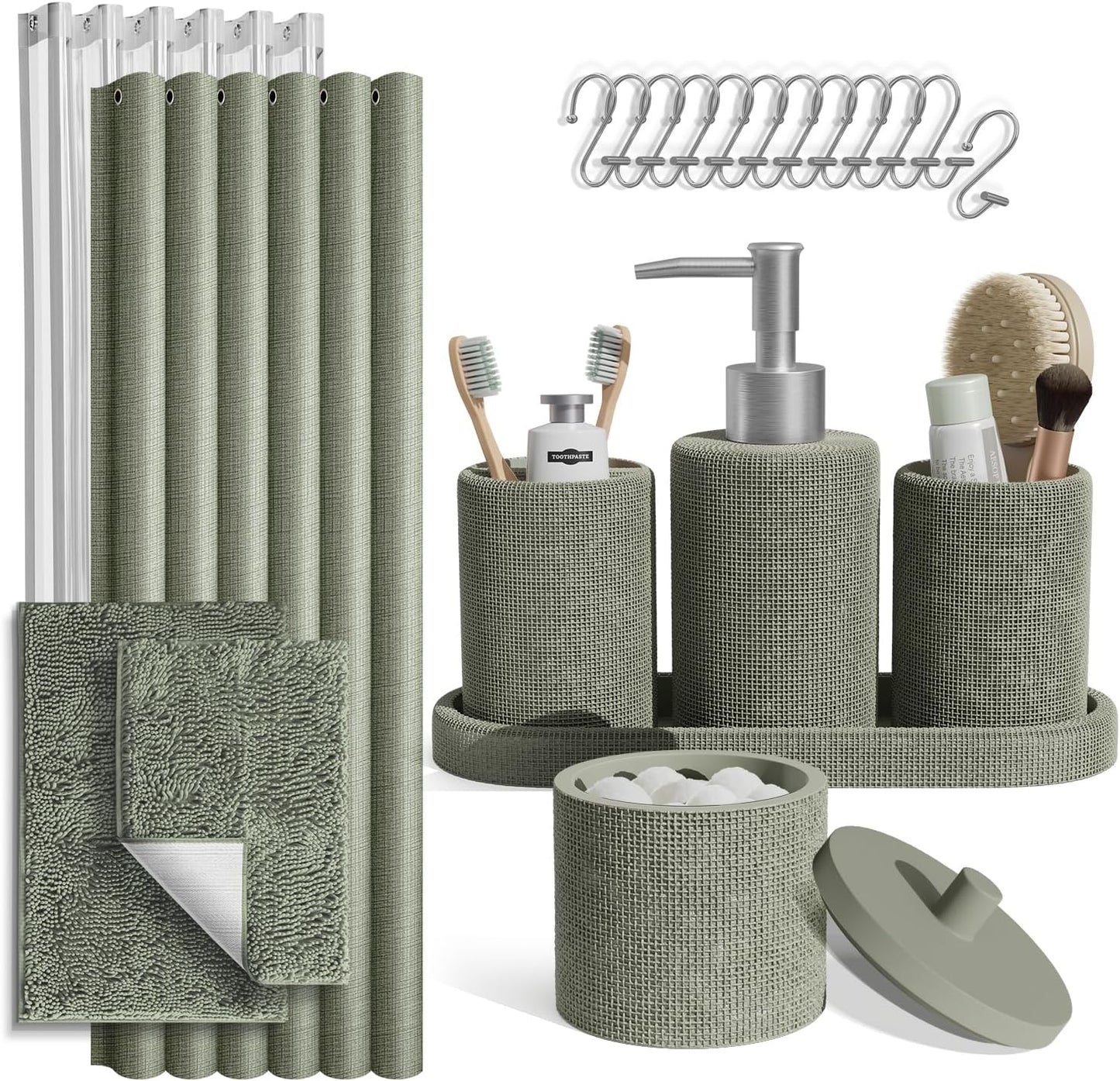 Clara Clark Polyresin Bathroom Accessories Set