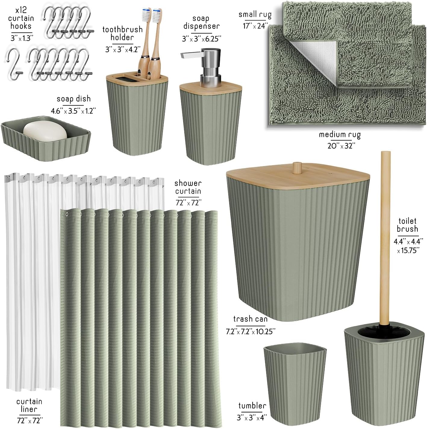 Clara Clark Bathroom Accessories Set