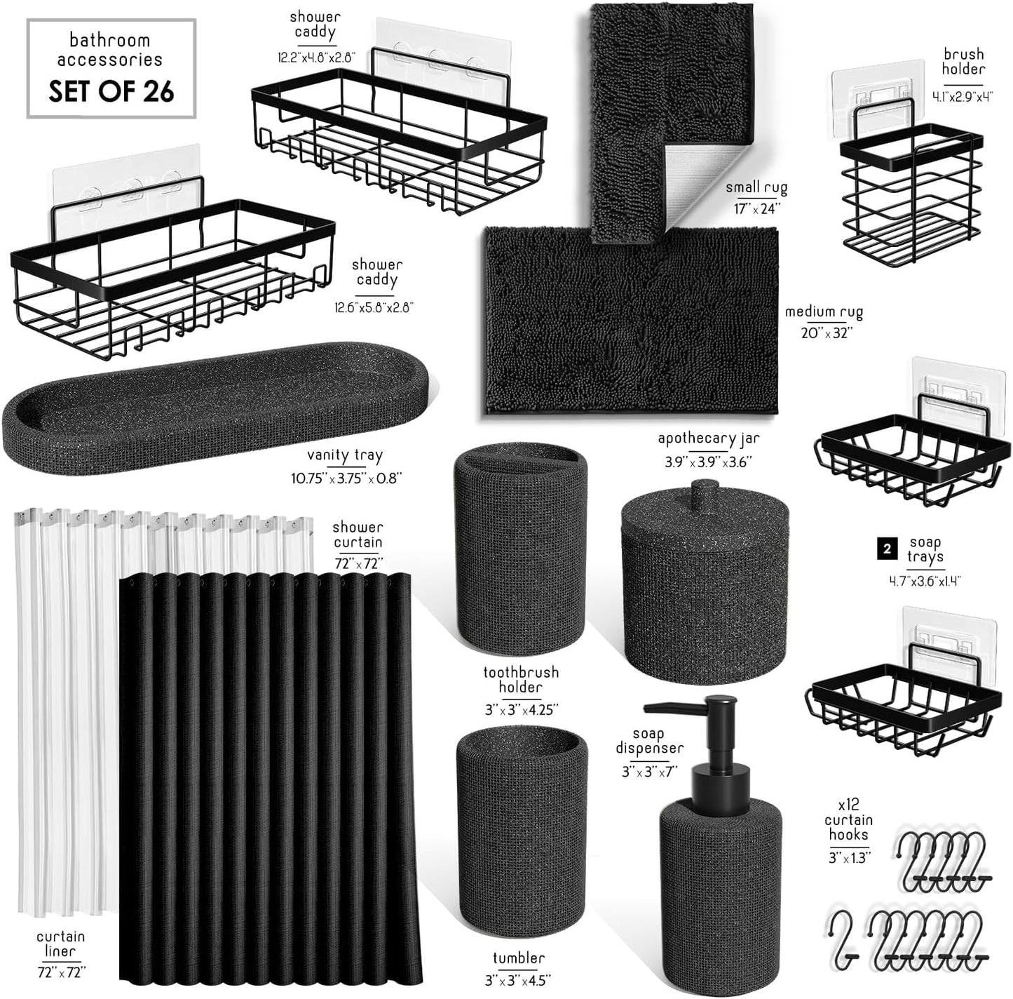 Clara Clark Polyresin Bathroom Accessories Set