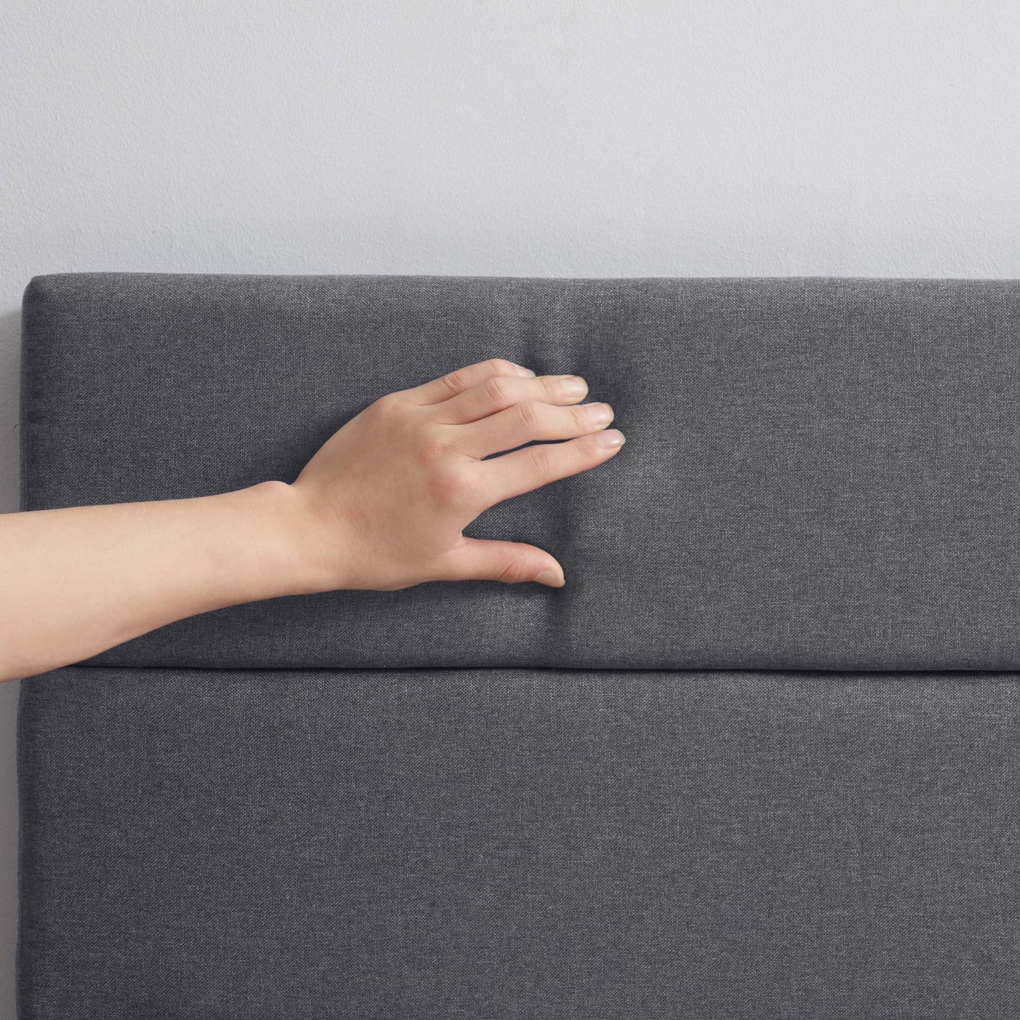 Lammaloe Platform Bed Frame with Horizontal Channel Upholstered Headboard