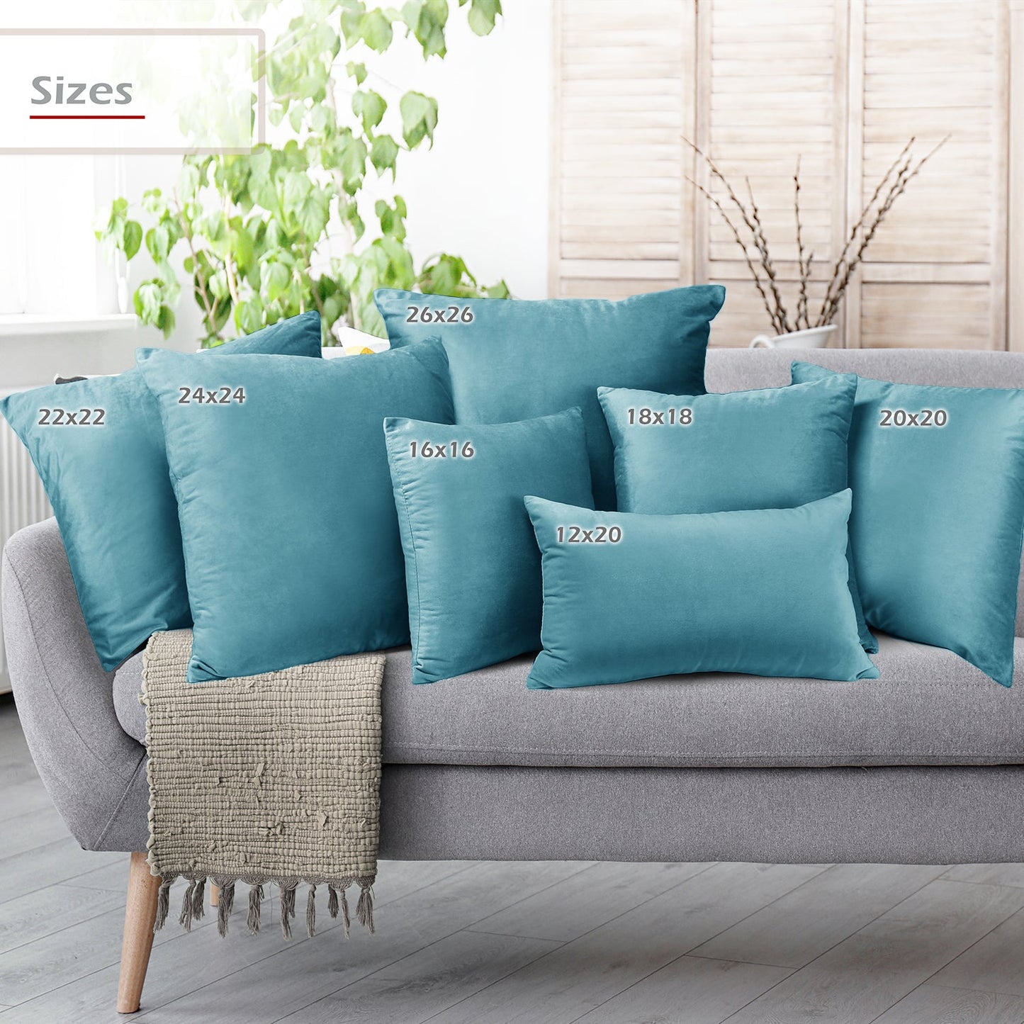 2 Pack 12 x 20 nestl Throw Pillow Covers, Cozy Velvet Decorative Outdoor Pillow