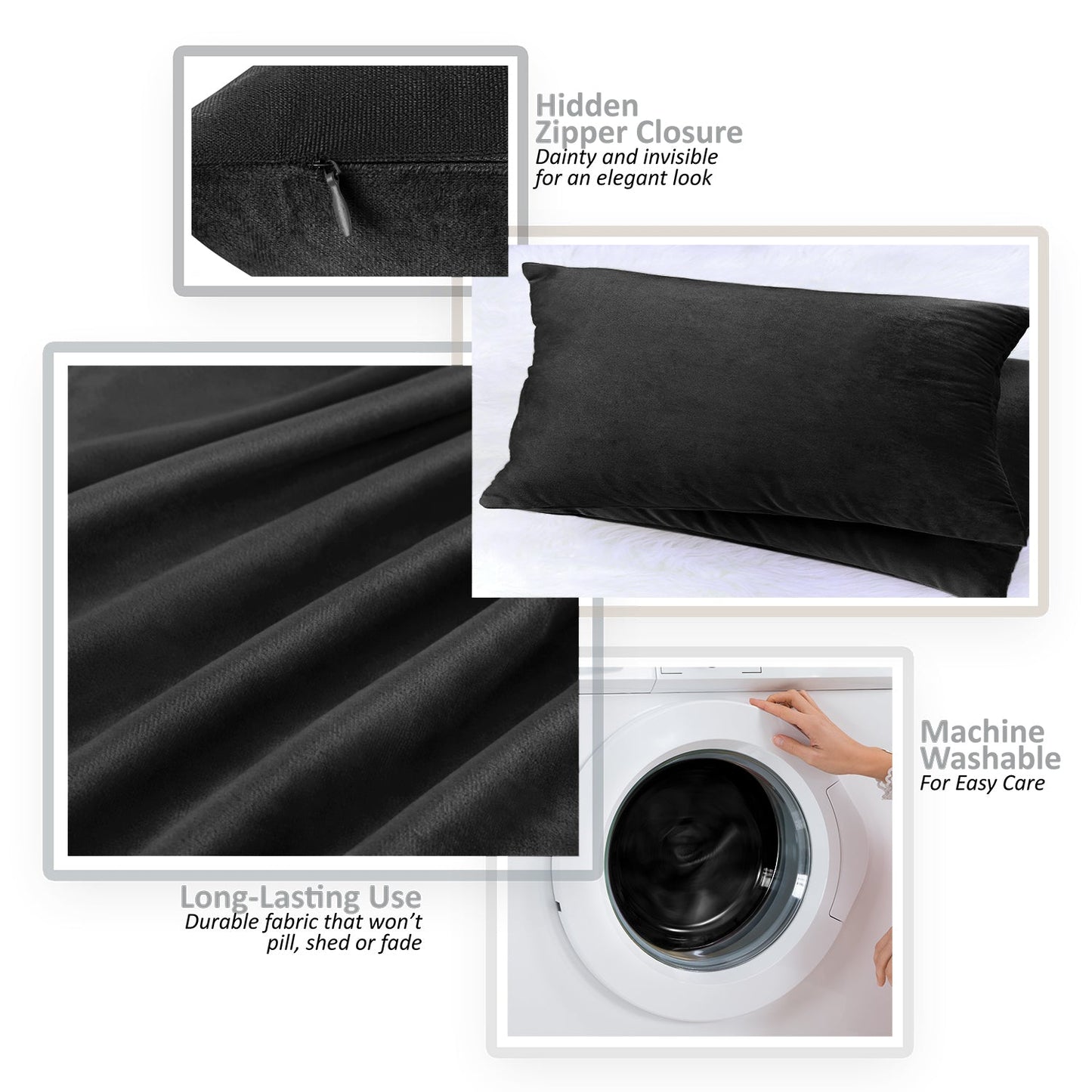 2 Pack 12 x 20 nestl Throw Pillow Covers, Cozy Velvet Decorative Outdoor Pillow