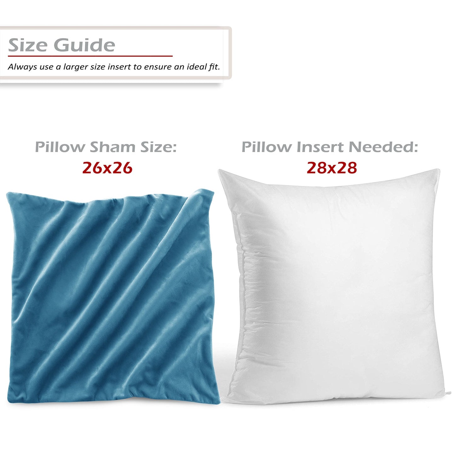 nestl Throw Pillow Covers, Cozy Velvet Decorative Outdoor Pillow Covers 24x24 & 26x26 Inches, Soft Solid Cushion Covers for Sofa, Bed and Car, Set of 2