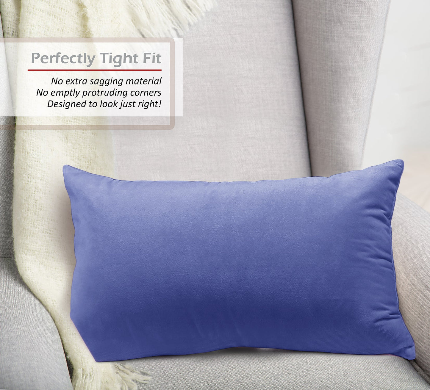 2 Pack 12 x 20 nestl Throw Pillow Covers, Cozy Velvet Decorative Outdoor Pillow