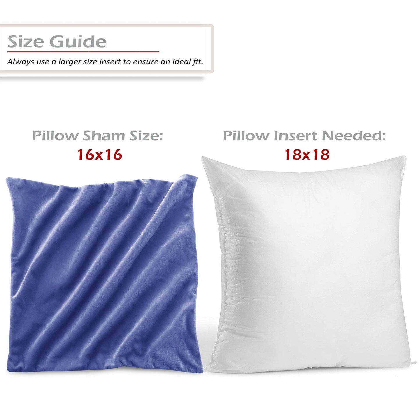 Holiday nestl Throw Pillow Covers, Cozy Velvet Decorative Outdoor Pillow Covers 16x16 & 18x18 Inches, Soft Solid Cushion Covers for Sofa, Bed and Car, Set of 2