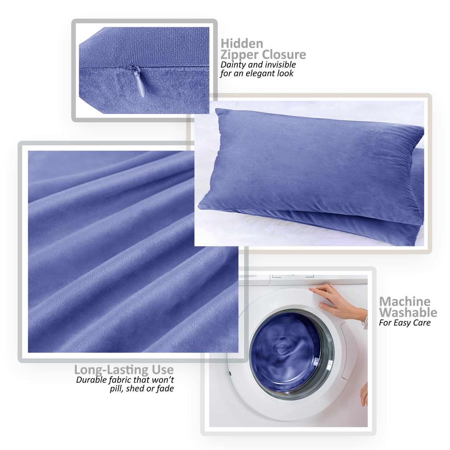 2 Pack 12 x 20 nestl Throw Pillow Covers, Cozy Velvet Decorative Outdoor Pillow