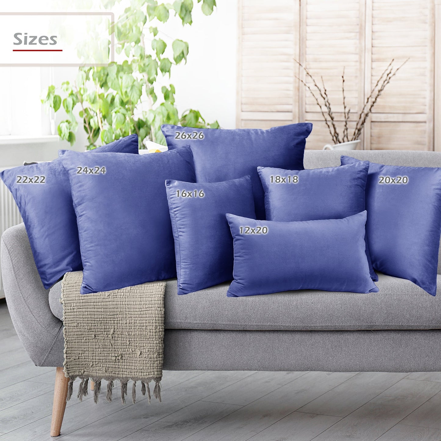 2 Pack 12 x 20 nestl Throw Pillow Covers, Cozy Velvet Decorative Outdoor Pillow