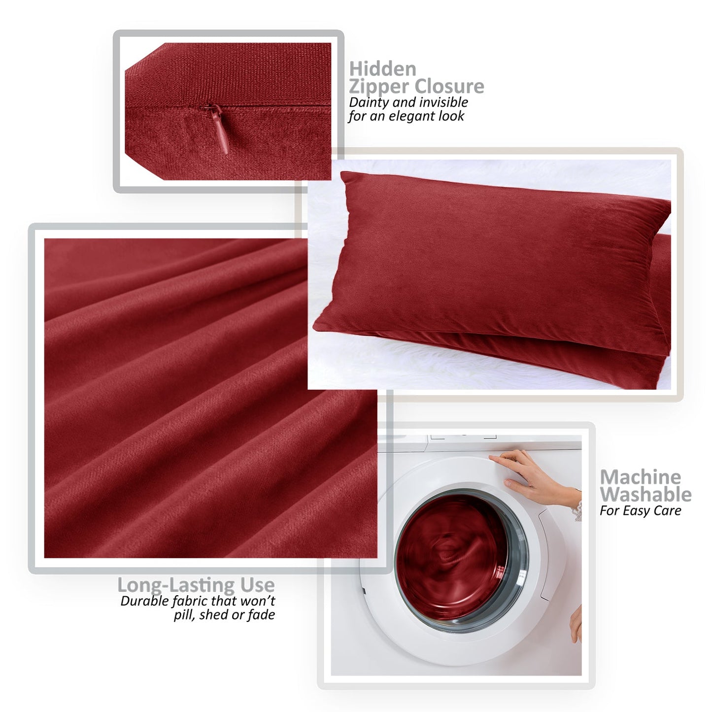 2 Pack 12 x 20 nestl Throw Pillow Covers, Cozy Velvet Decorative Outdoor Pillow