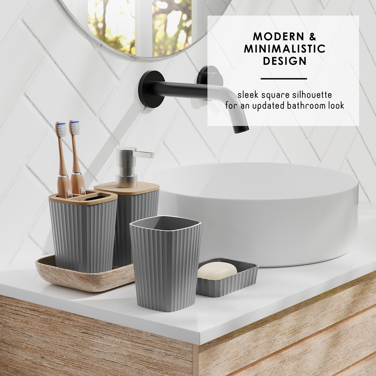 Clara Clark Shower Caddy and Bathroom Accessories Set