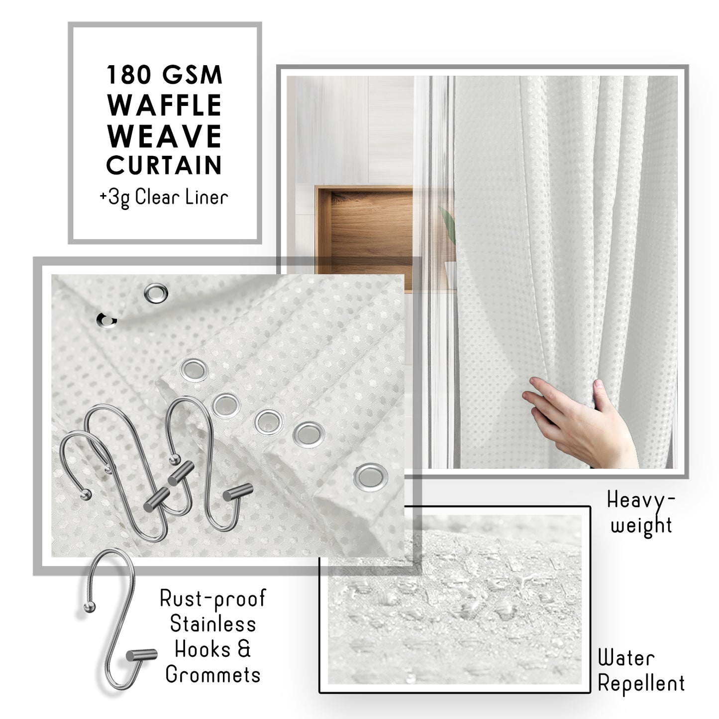 Clara Clark Shower Caddy and Bathroom Accessories Set