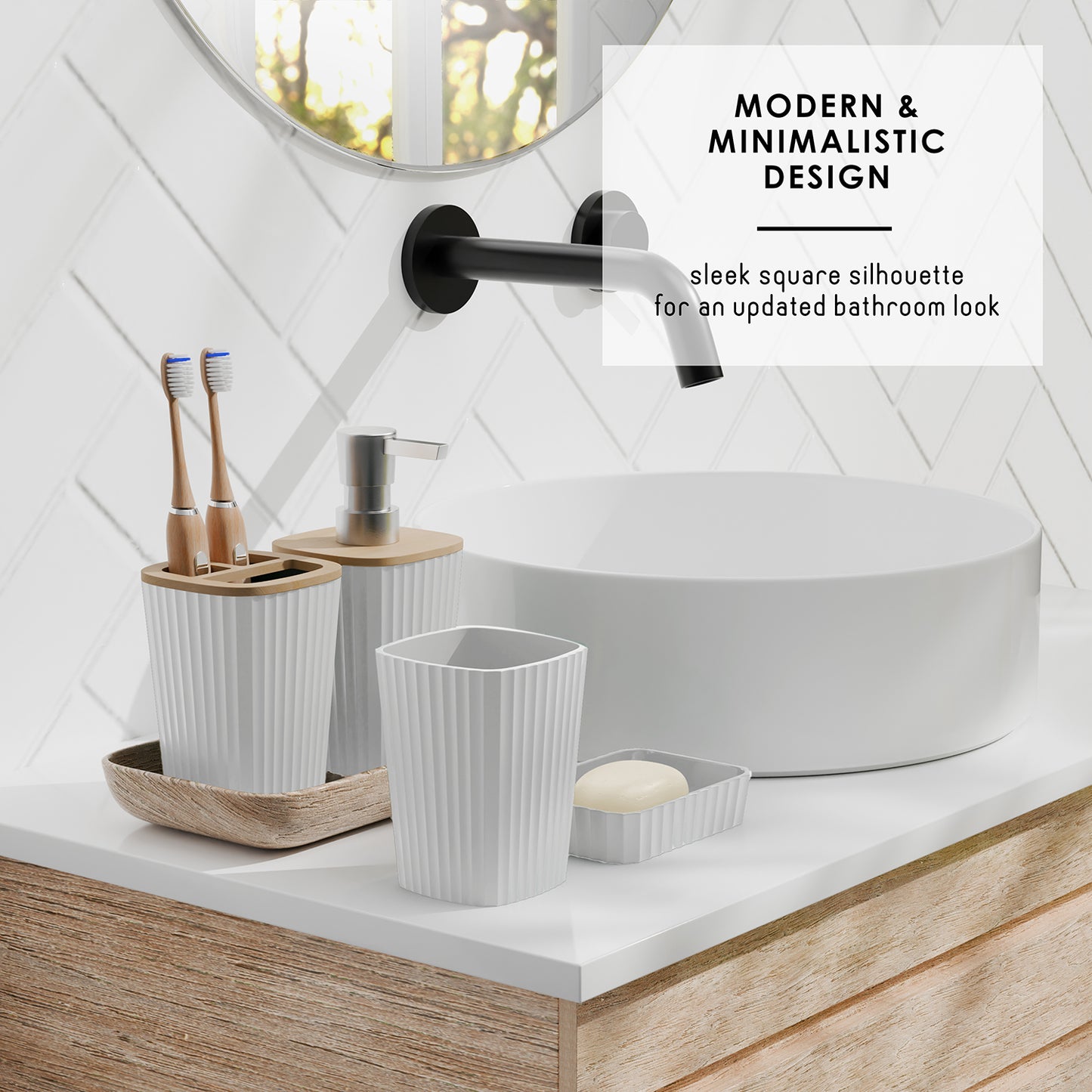 Clara Clark Shower Caddy and Bathroom Accessories Set