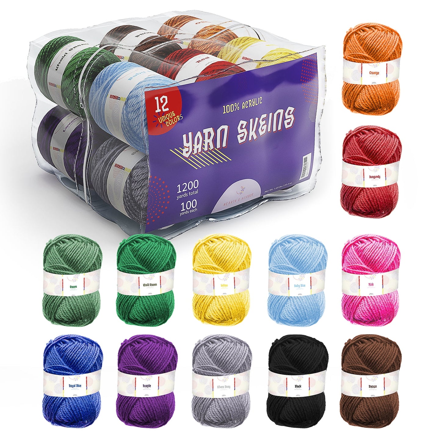 Lammaloe Acrylic Hand Knitting Yarn for Crochet 1200 Yards