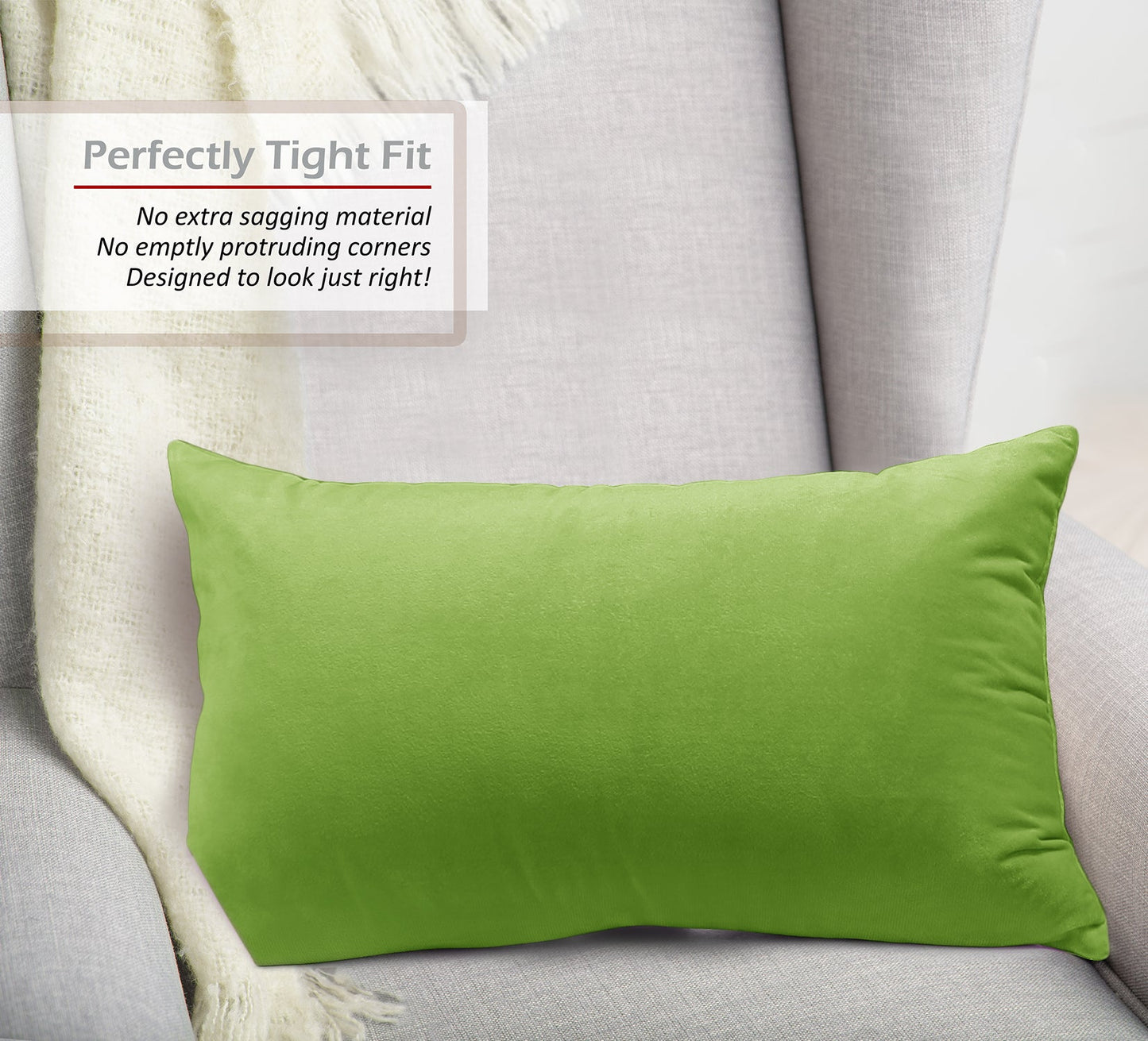 2 Pack 12 x 20 nestl Throw Pillow Covers, Cozy Velvet Decorative Outdoor Pillow