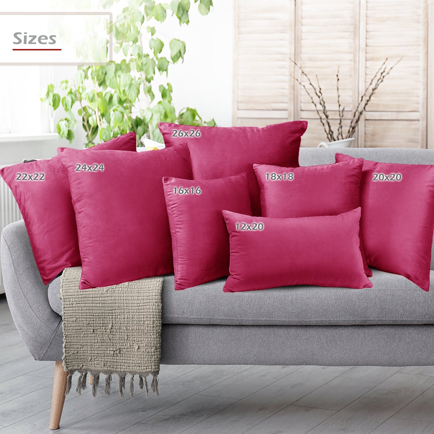 2 Pack 12 x 20 nestl Throw Pillow Covers, Cozy Velvet Decorative Outdoor Pillow