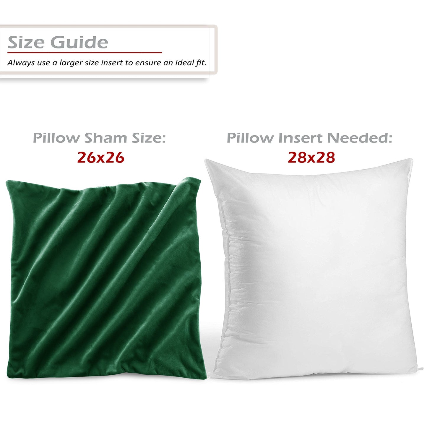 nestl Throw Pillow Covers, Cozy Velvet Decorative Outdoor Pillow Covers 24x24 & 26x26 Inches, Soft Solid Cushion Covers for Sofa, Bed and Car, Set of 2