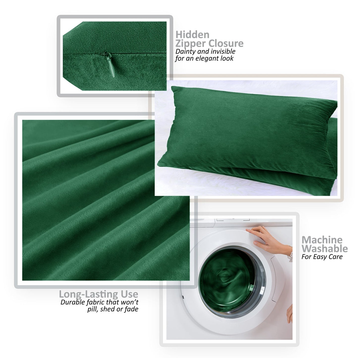 2 Pack 12 x 20 nestl Throw Pillow Covers, Cozy Velvet Decorative Outdoor Pillow