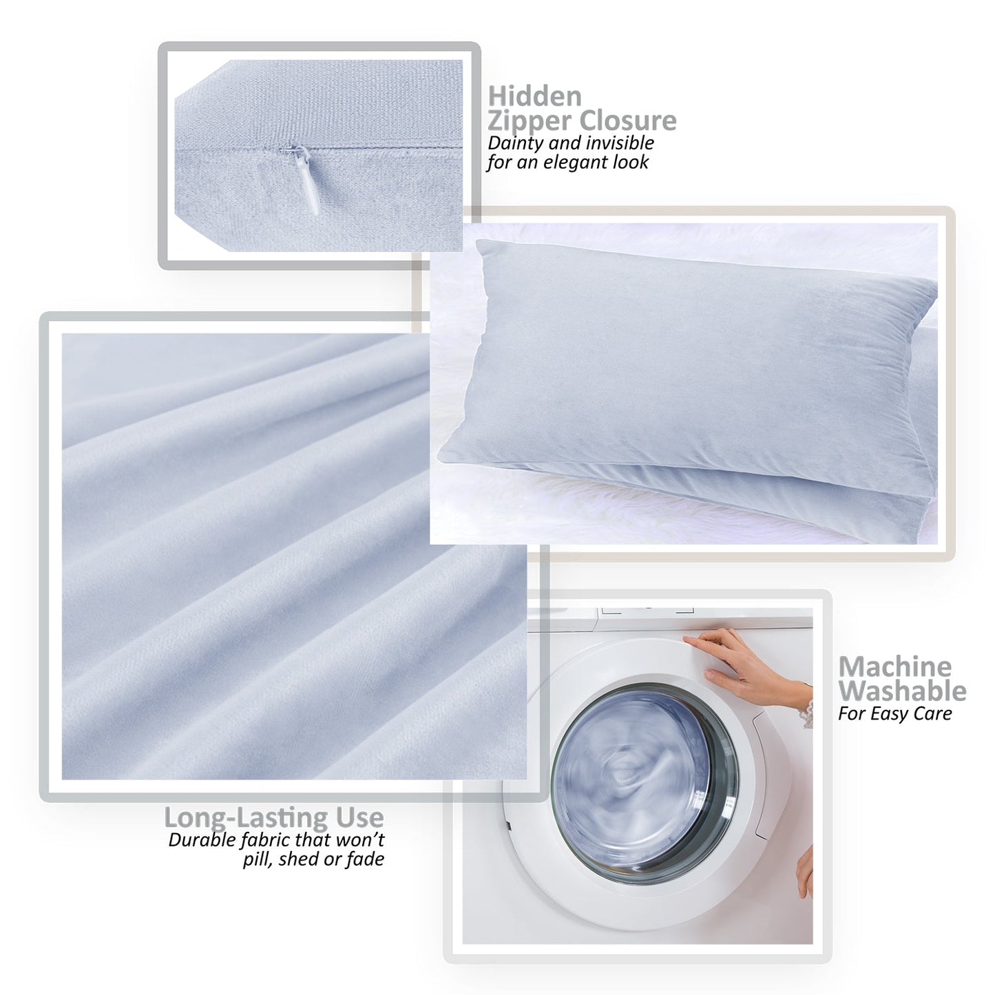 2 Pack 12 x 20 nestl Throw Pillow Covers, Cozy Velvet Decorative Outdoor Pillow