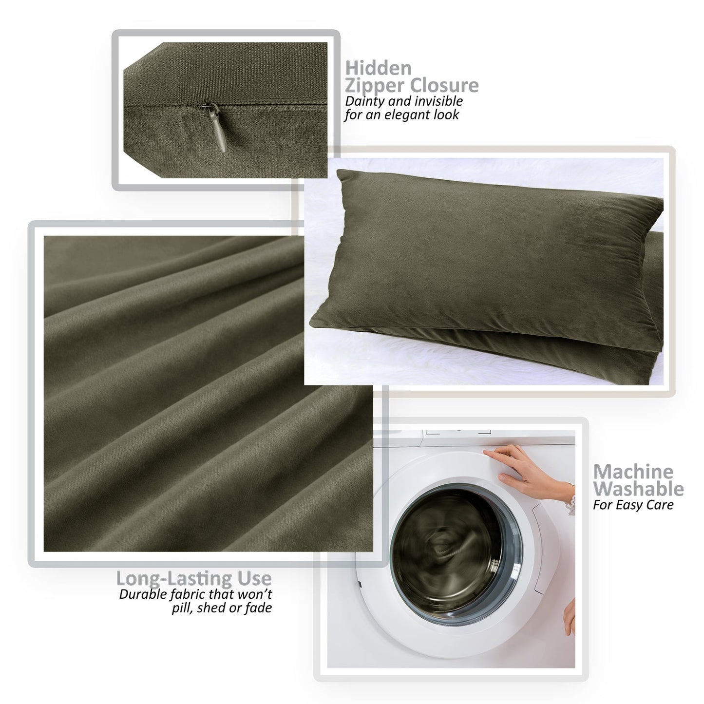 2 Pack 12 x 20 nestl Throw Pillow Covers, Cozy Velvet Decorative Outdoor Pillow