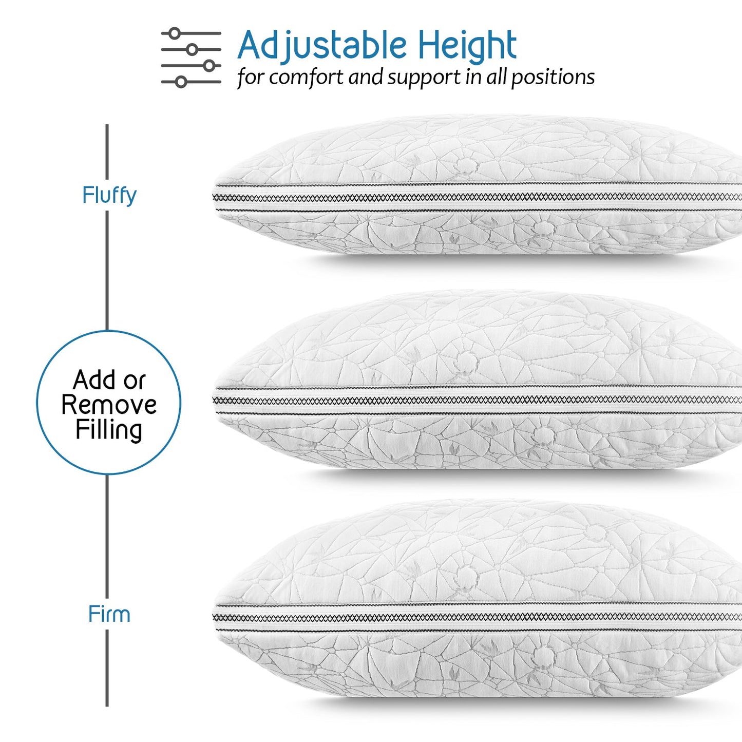 nestl Gel-Infused Memory Foam Pillow | Shredded Memory Foam Pillow | Hypoallergenic Pillow Cover | CertiPUR US Approved | Pillows for Sleeping