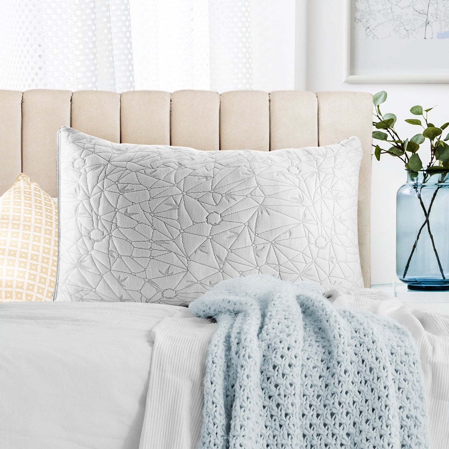 nestl Gel-Infused Memory Foam Pillow | Shredded Memory Foam Pillow | Hypoallergenic Pillow Cover | CertiPUR US Approved | Pillows for Sleeping