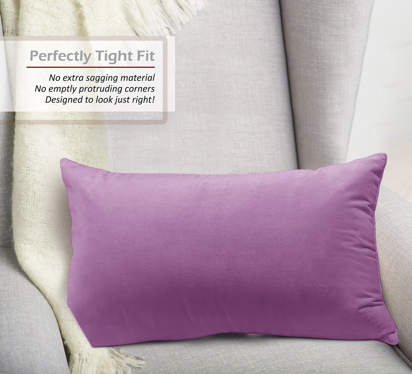 2 Pack 12 x 20 nestl Throw Pillow Covers, Cozy Velvet Decorative Outdoor Pillow