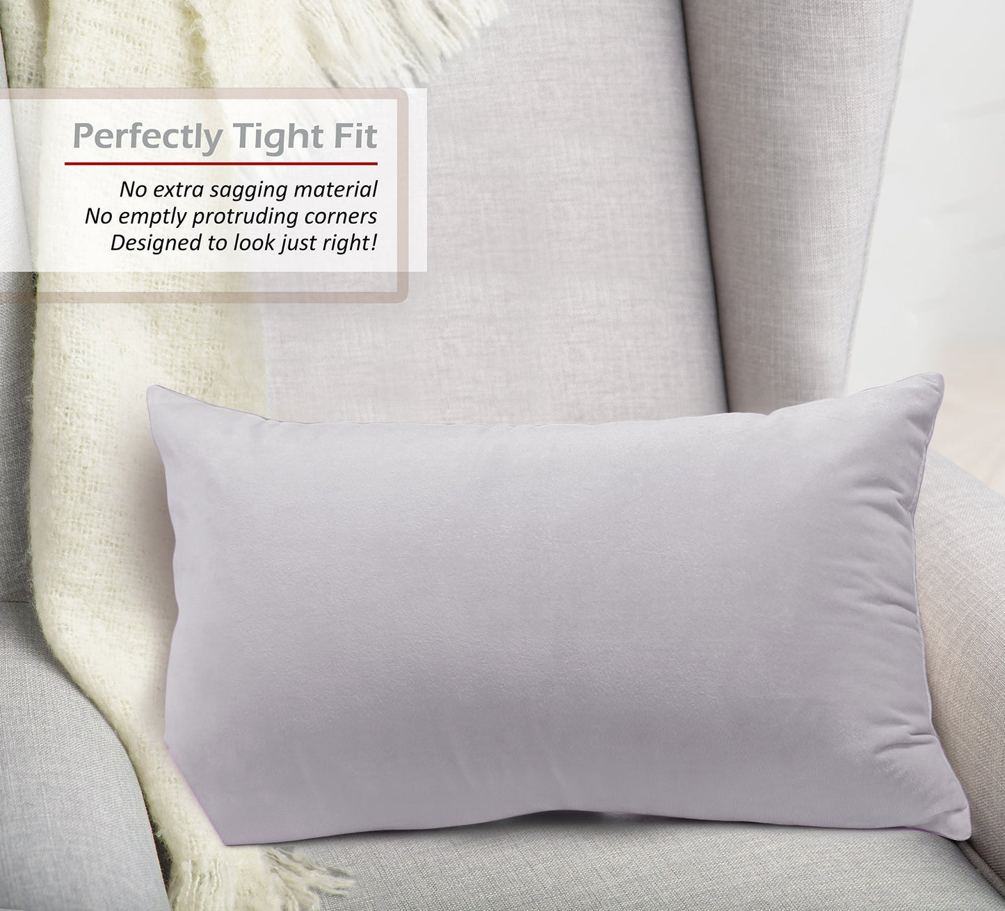 2 Pack 12 x 20 nestl Throw Pillow Covers, Cozy Velvet Decorative Outdoor Pillow