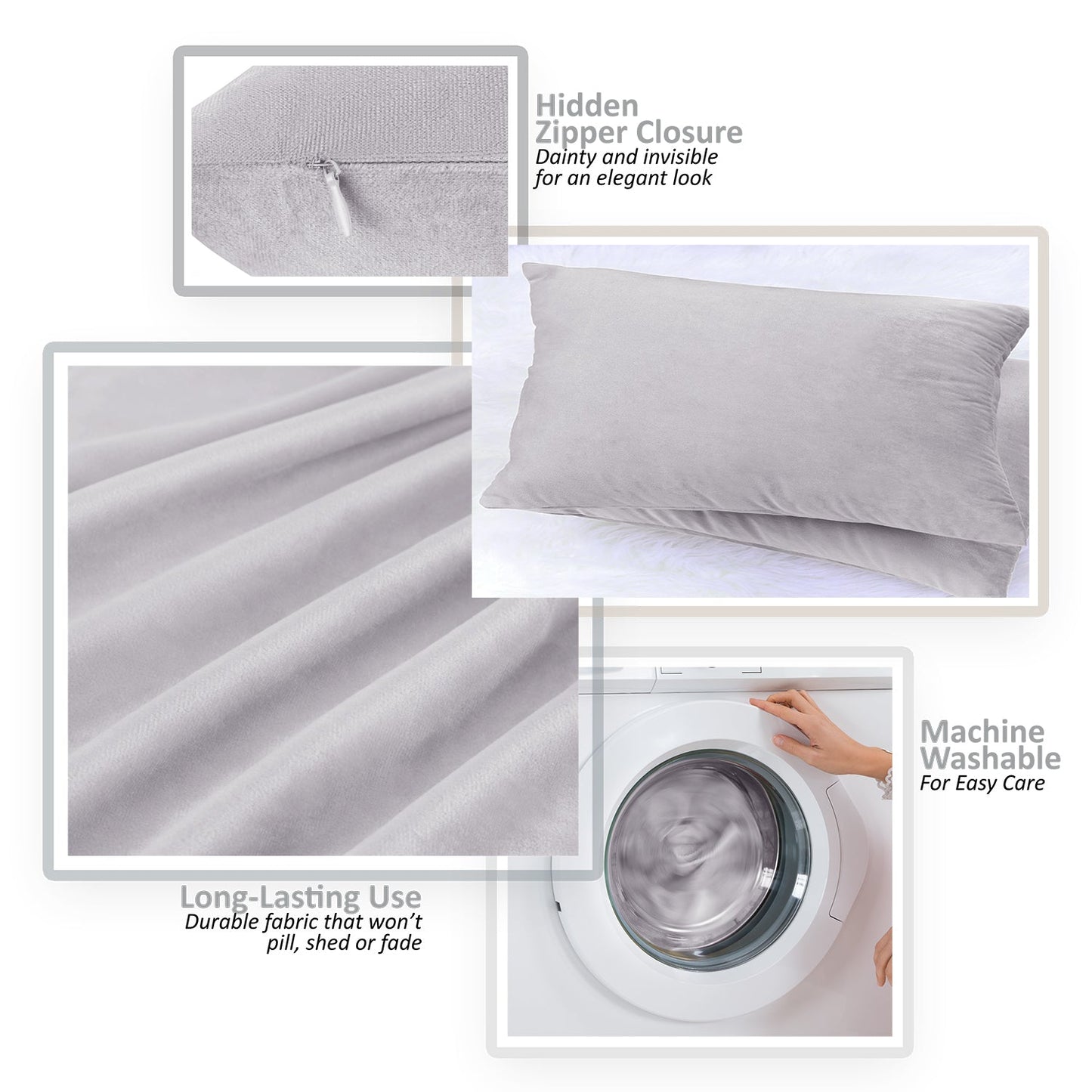 2 Pack 12 x 20 nestl Throw Pillow Covers, Cozy Velvet Decorative Outdoor Pillow