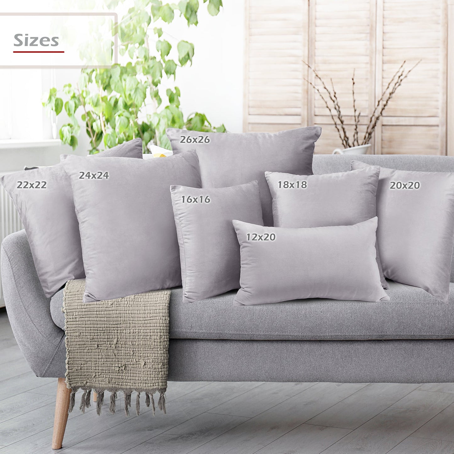 2 Pack 12 x 20 nestl Throw Pillow Covers, Cozy Velvet Decorative Outdoor Pillow