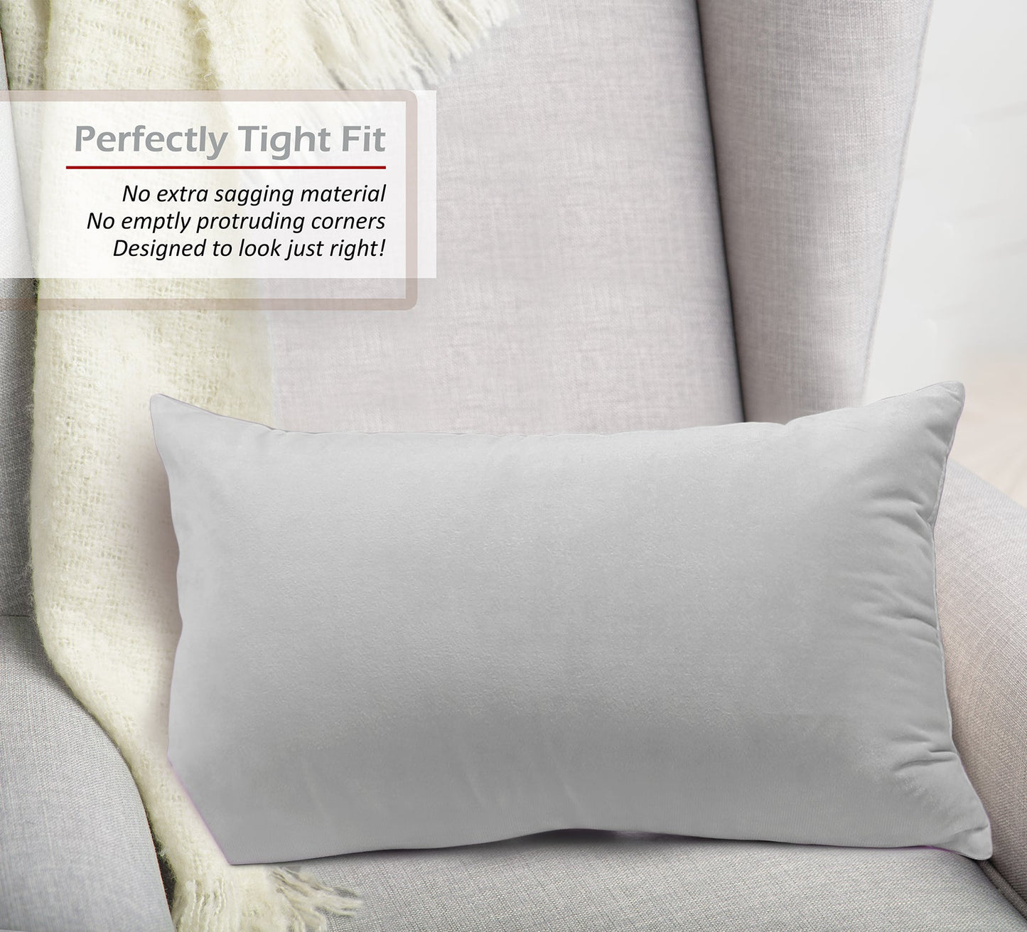 2 Pack 12 x 20 nestl Throw Pillow Covers, Cozy Velvet Decorative Outdoor Pillow