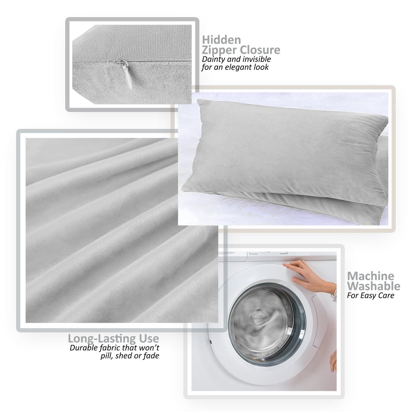 2 Pack 12 x 20 nestl Throw Pillow Covers, Cozy Velvet Decorative Outdoor Pillow