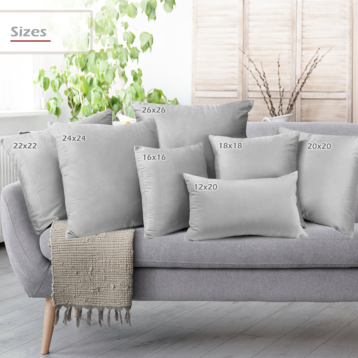 2 Pack 12 x 20 nestl Throw Pillow Covers, Cozy Velvet Decorative Outdoor Pillow