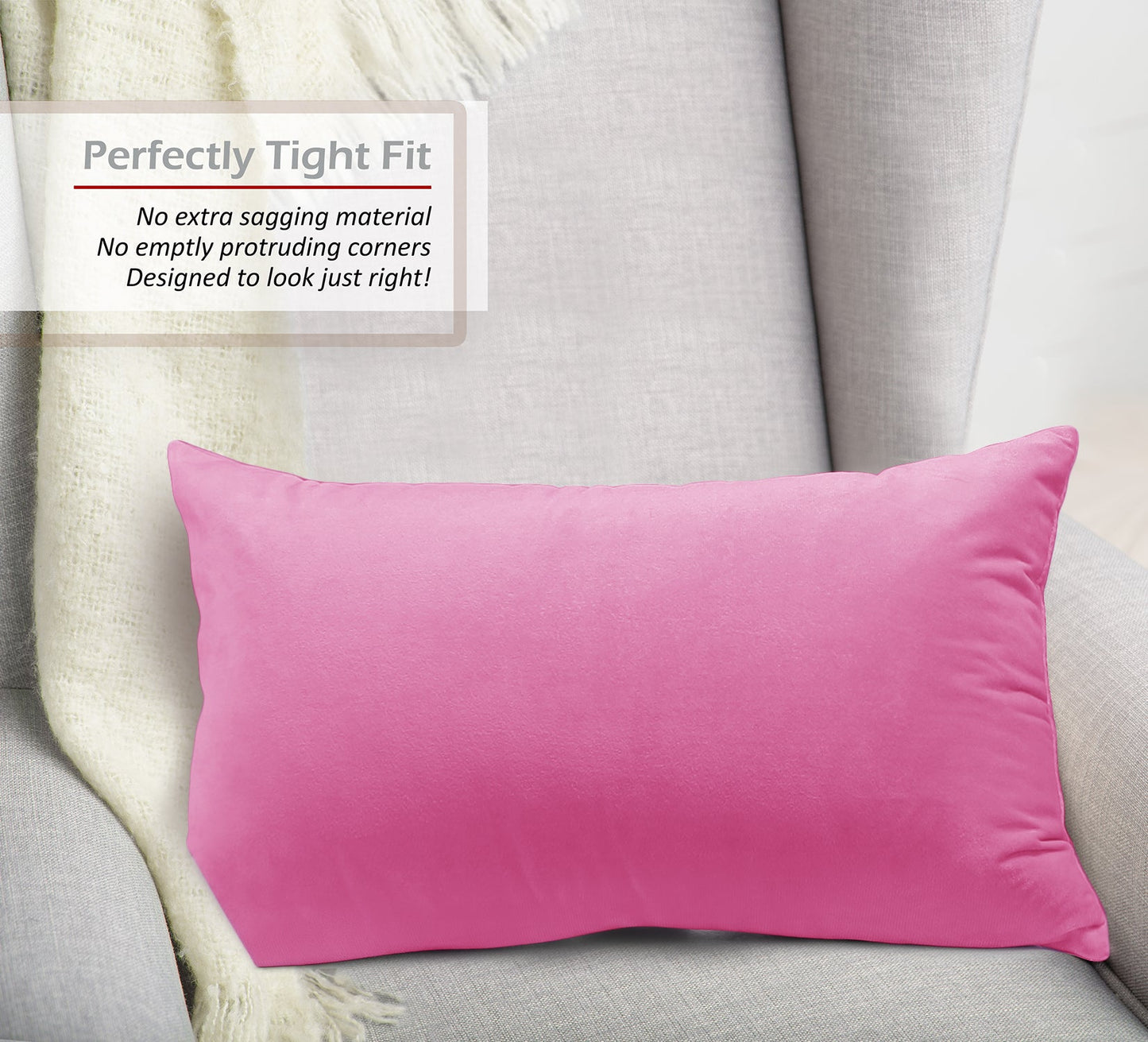 2 Pack 12 x 20 nestl Throw Pillow Covers, Cozy Velvet Decorative Outdoor Pillow