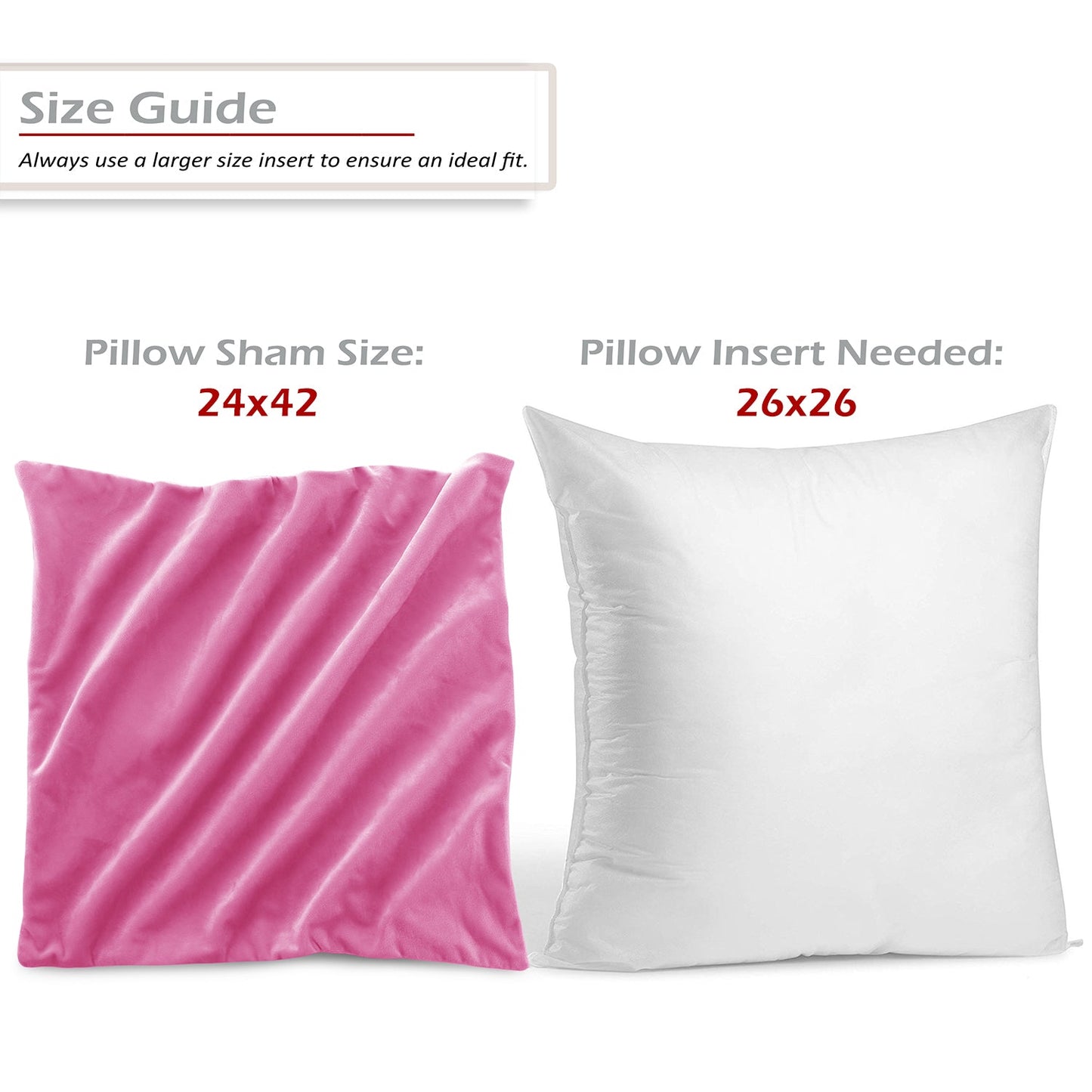 nestl Throw Pillow Covers, Cozy Velvet Decorative Outdoor Pillow Covers 24x24 & 26x26 Inches, Soft Solid Cushion Covers for Sofa, Bed and Car, Set of 2