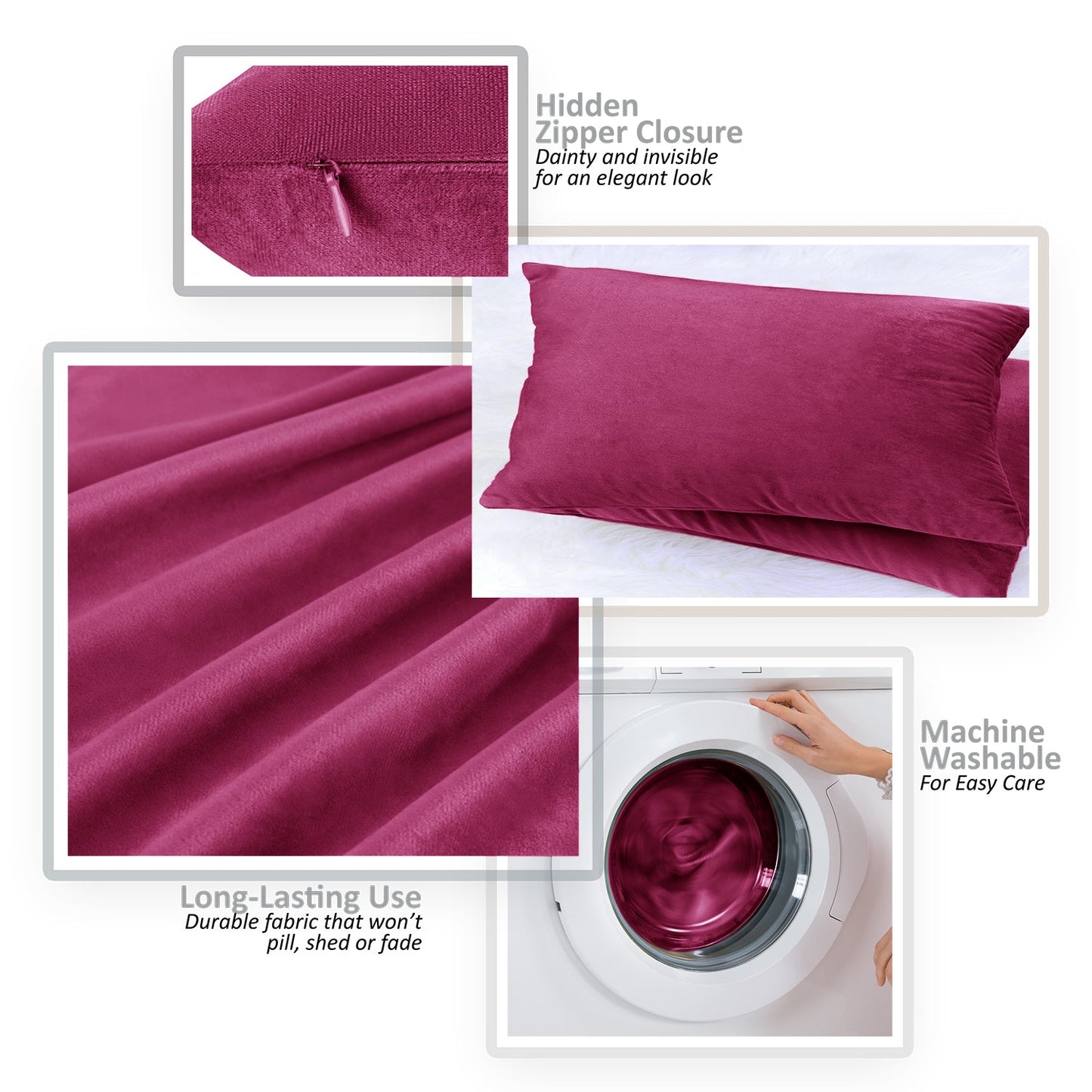 2 Pack 12 x 20 nestl Throw Pillow Covers, Cozy Velvet Decorative Outdoor Pillow