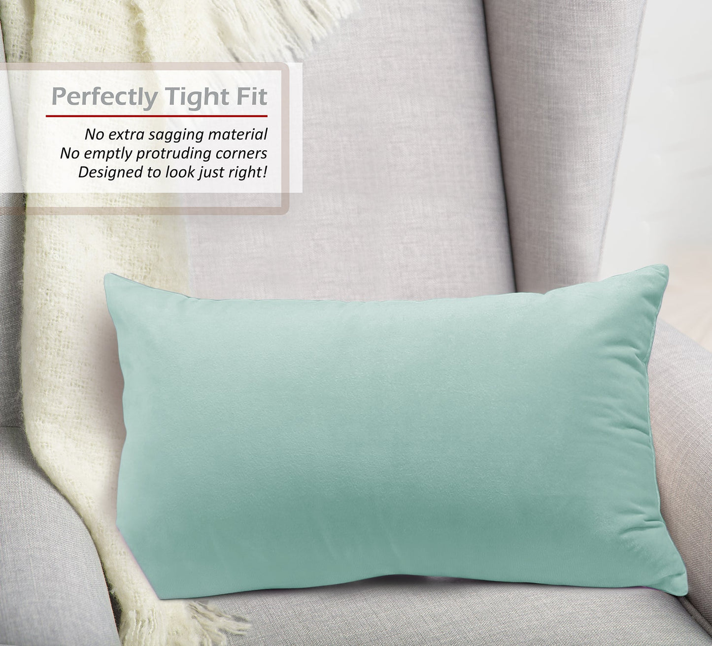 2 Pack 12 x 20 nestl Throw Pillow Covers, Cozy Velvet Decorative Outdoor Pillow