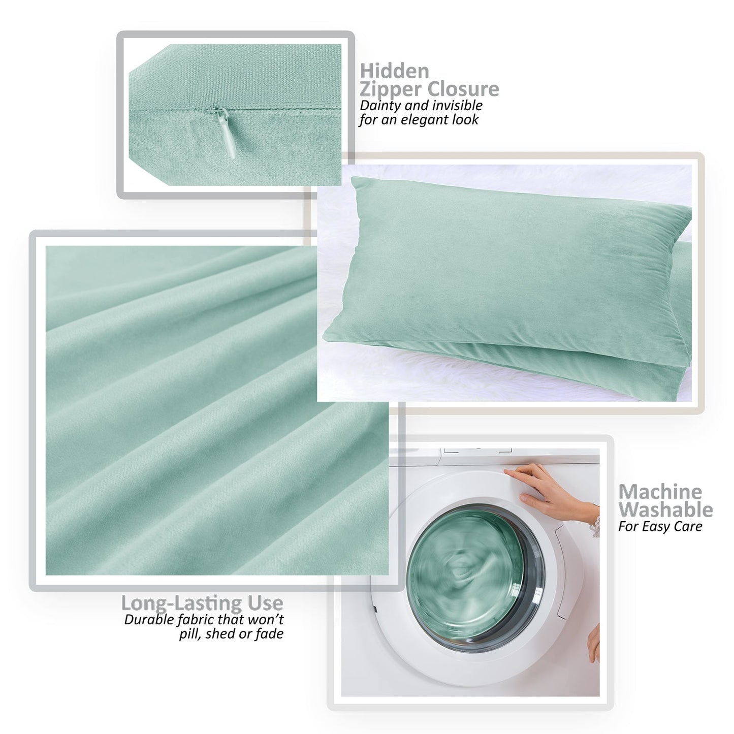 2 Pack 12 x 20 nestl Throw Pillow Covers, Cozy Velvet Decorative Outdoor Pillow