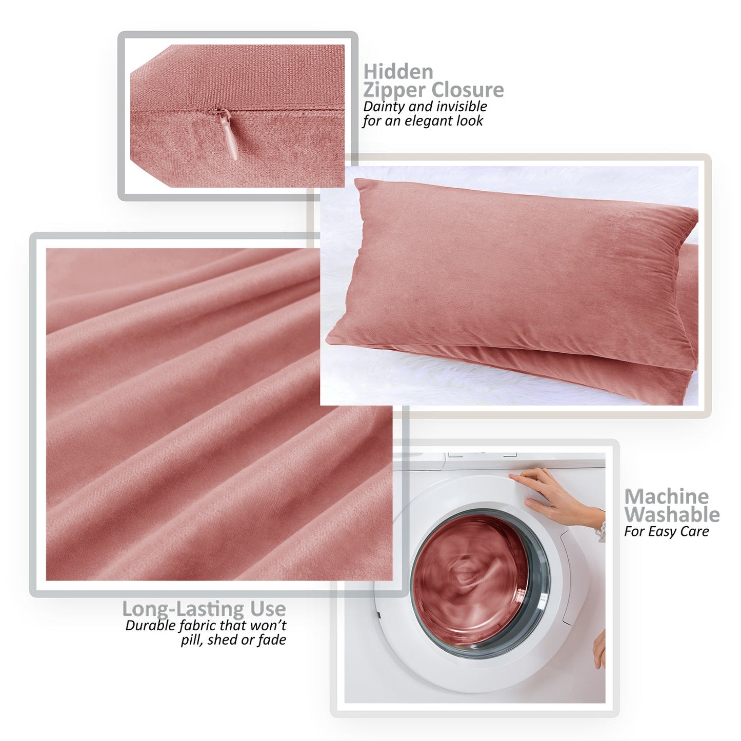 2 Pack 12 x 20 nestl Throw Pillow Covers, Cozy Velvet Decorative Outdoor Pillow