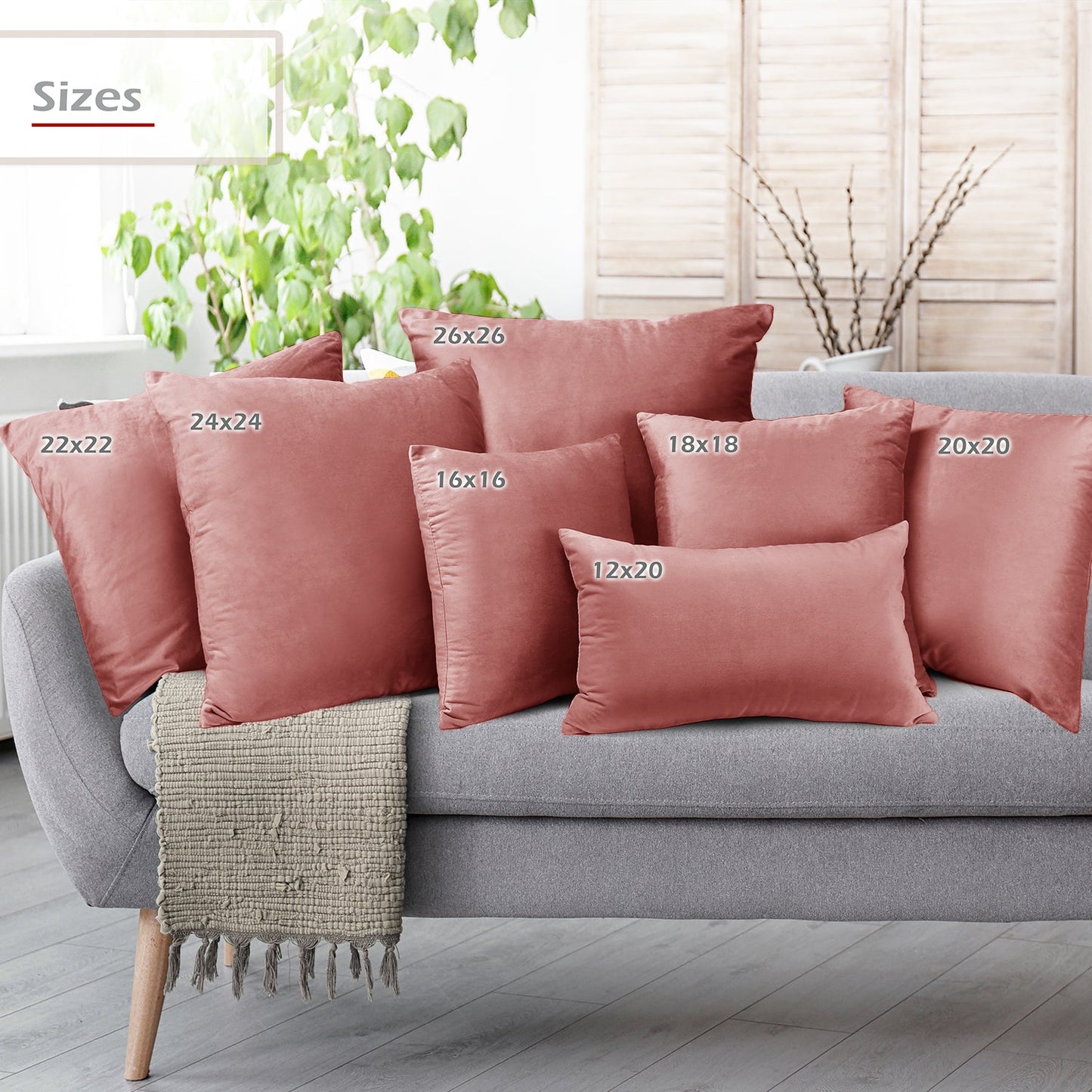 2 Pack 12 x 20 nestl Throw Pillow Covers, Cozy Velvet Decorative Outdoor Pillow