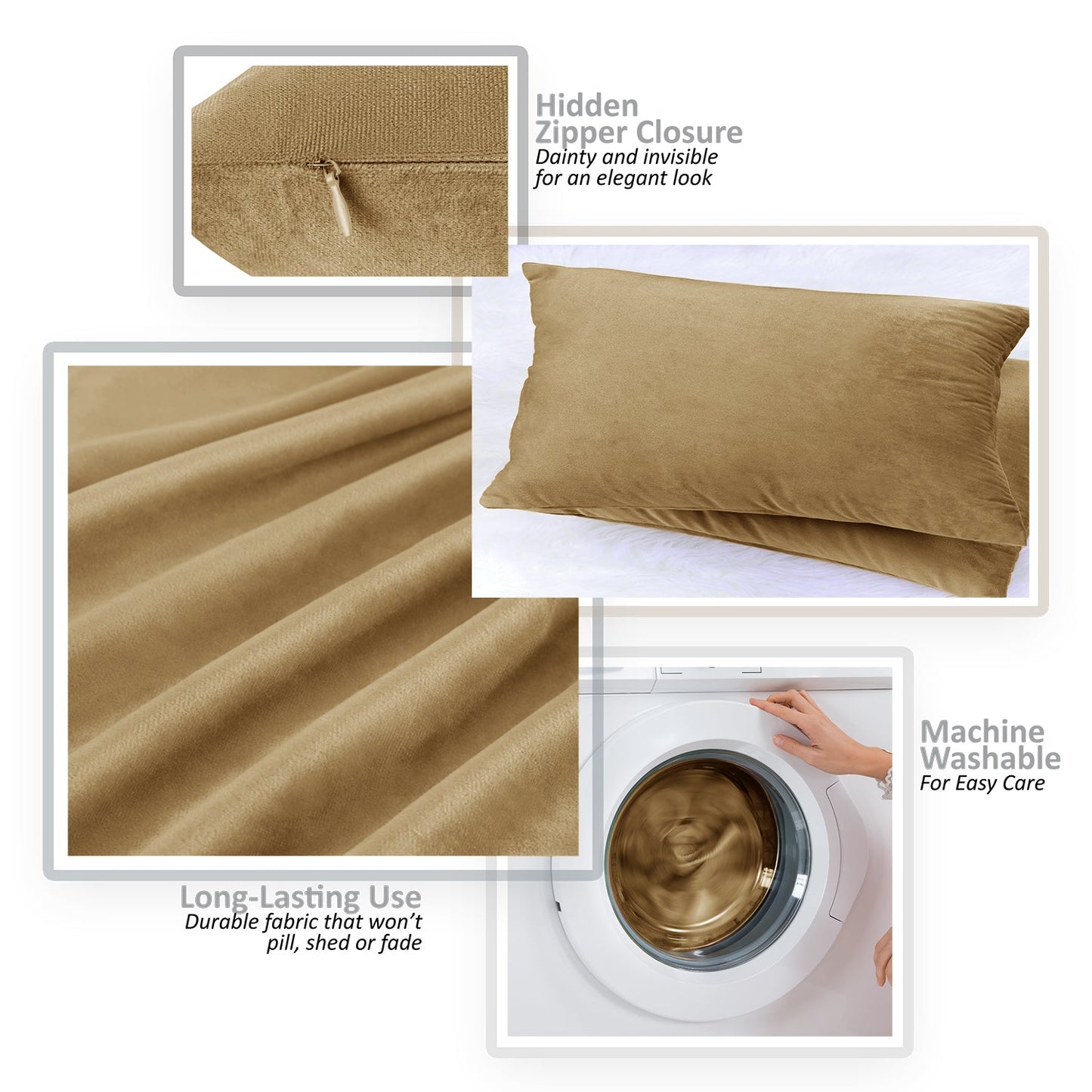 2 Pack 12 x 20 nestl Throw Pillow Covers, Cozy Velvet Decorative Outdoor Pillow