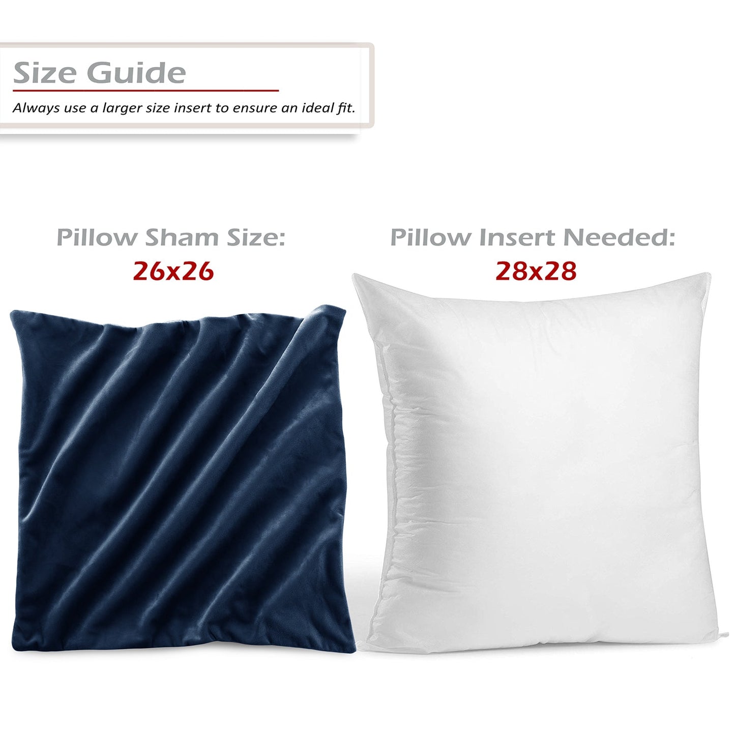 nestl Throw Pillow Covers, Cozy Velvet Decorative Outdoor Pillow Covers 24x24 & 26x26 Inches, Soft Solid Cushion Covers for Sofa, Bed and Car, Set of 2